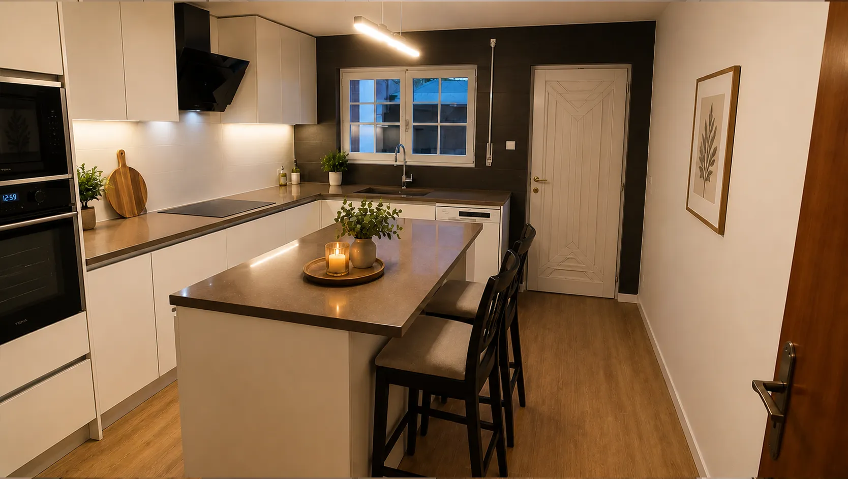 Cozinha iluminada